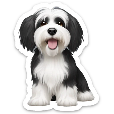 Black and white havanese  sticker
