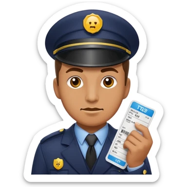 ticket inspector with punch sticker