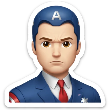 captain america marvel superhero headshot sticker