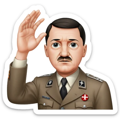 Adolf Hitler, der mit Gehirn dargestellt ist und die Hand ausstreckt sticker