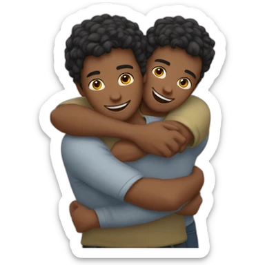 2 hugging boys sticker