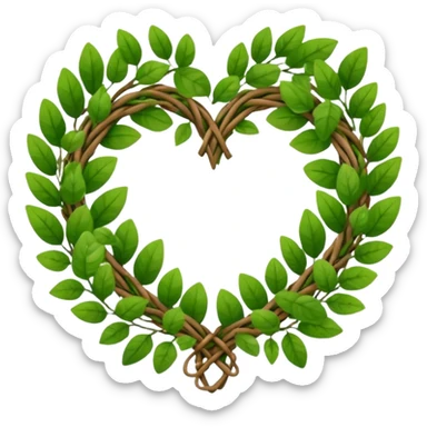 nature wreath heart, boho beautiful  green sticker