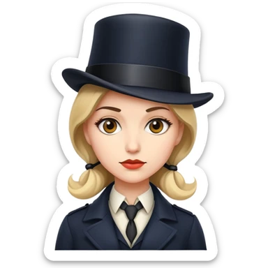 Female Detective with a tophat sticker