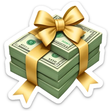 Money with a bow sticker