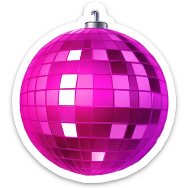 hot pink disco ball sticker
