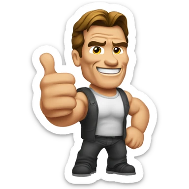 arnold schwarzenegger with thumbs up sticker
