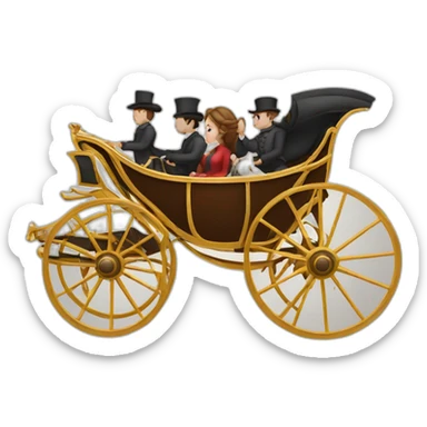 people riding in a carriage sticker