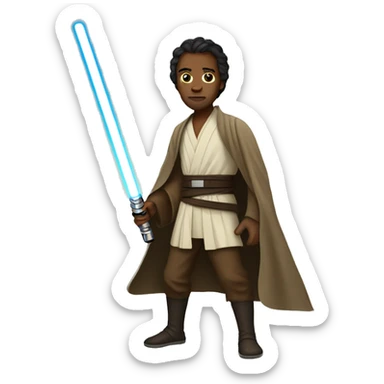 Jedi with lightsaber sticker