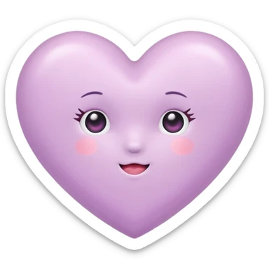 lilac heart kawaii sticker