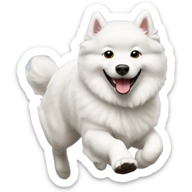 Samoyed running sticker