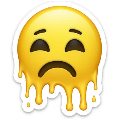 yellow melting smiley face emoji with heart eyes sticker