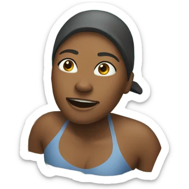 woman swimming in pool sticker