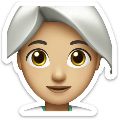 Nurse with long dark hair green eyes sticker