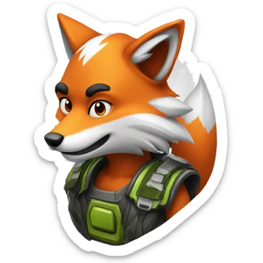 Gaming mascot fox sticker