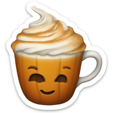 Realistic pumpkin latte sticker