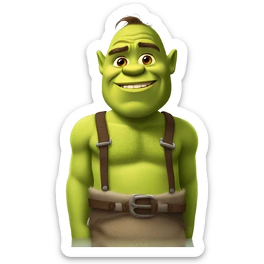 Shrek shirtless sticker