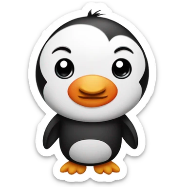 penguin carried by a panda sticker