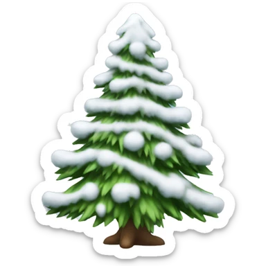 Christmas tree with snow  sticker