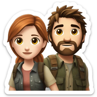 Joel and Ellie from the last of us sticker