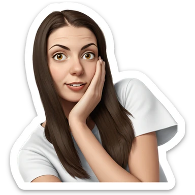 girl with brown hair closeup sticker