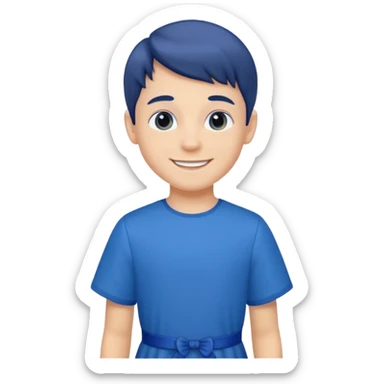 blue dress boy sticker