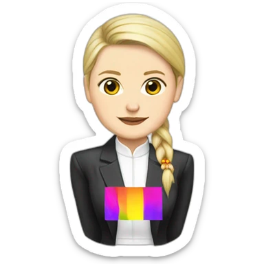 Tymoshenko with flag lgbt sticker