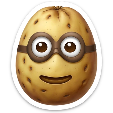 potato with a mask sticker