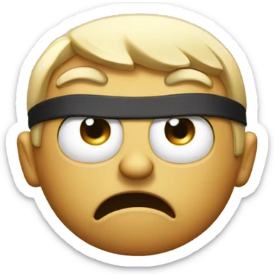 Gilt emoji with attitude, eyebrow raised, angry face, and arms crossed sticker