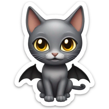 Cat with bat wings sticker
