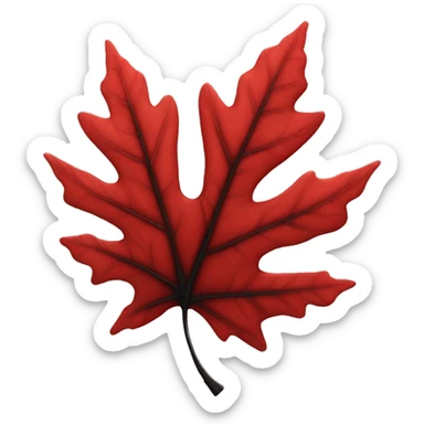 A red sycamore leaf with black details  sticker