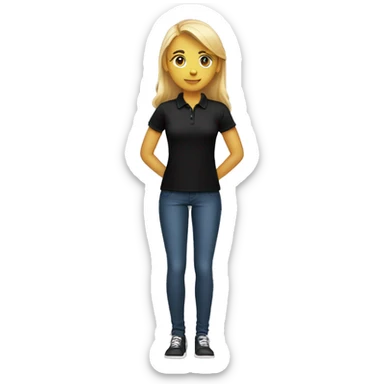 Blende girl with black polo shirt sticker