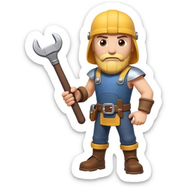 A Mechanic Wrench In A Clash Of Clans and medival Aesthetic sticker
