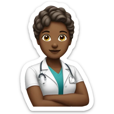 Physiotherapist women brown skin sticker