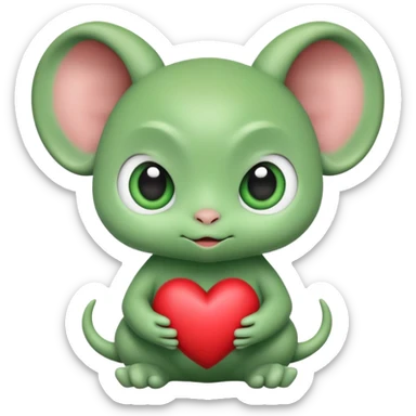 Grogu holding a heart sticker