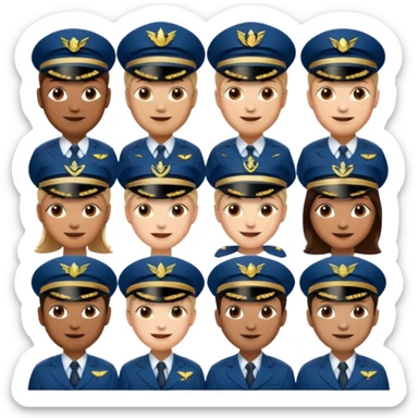 emoji style ship crew where everyone is a capitan sticker