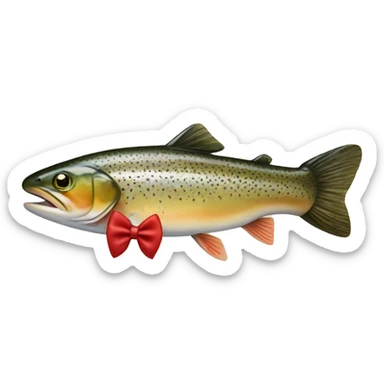 Trout fish with a bow tie  sticker