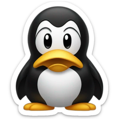 angry tux sticker