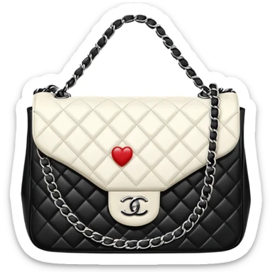 chanel white heart bag sticker