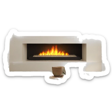 Modern fireplace sticker