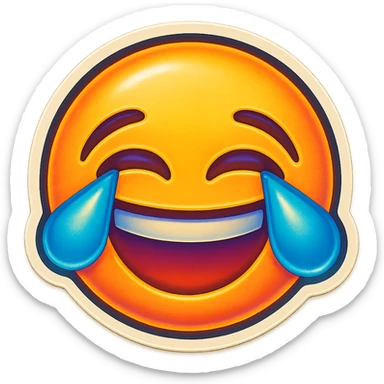 laughing with tears  sticker