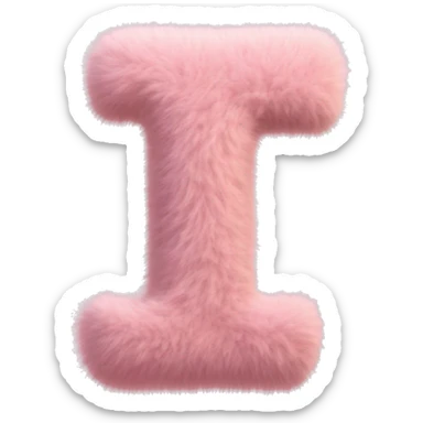 Light pink fuzzy letter T sticker