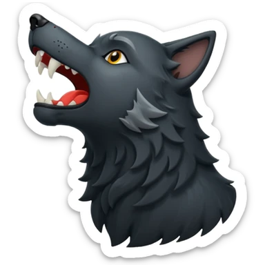 Black wolf howling sticker