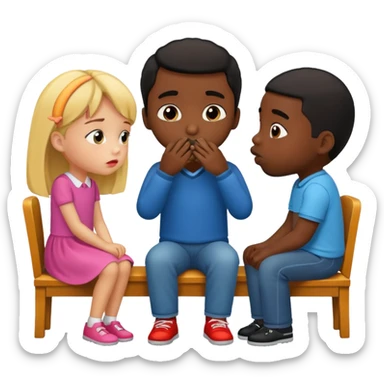 A 7-year-old girl gets bored while two black men are kissing. sticker