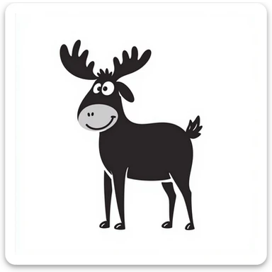 Hand drawn doodle style moose sticker