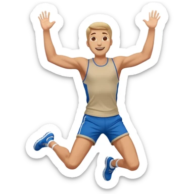 a man jumping and rejoicing sticker