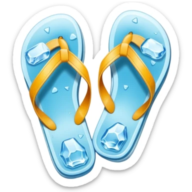 flip flop made of ice sticker