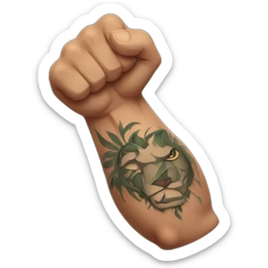 flexing arm with tattoos sticker