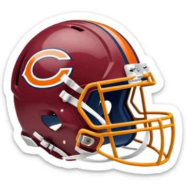 The Washington commanders football helmet and the Chicago Bears football helmet facing each other sticker