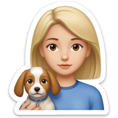 girl with dog sticker