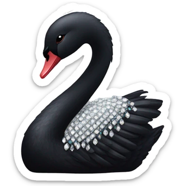 Whole Black swan with jewels  sticker